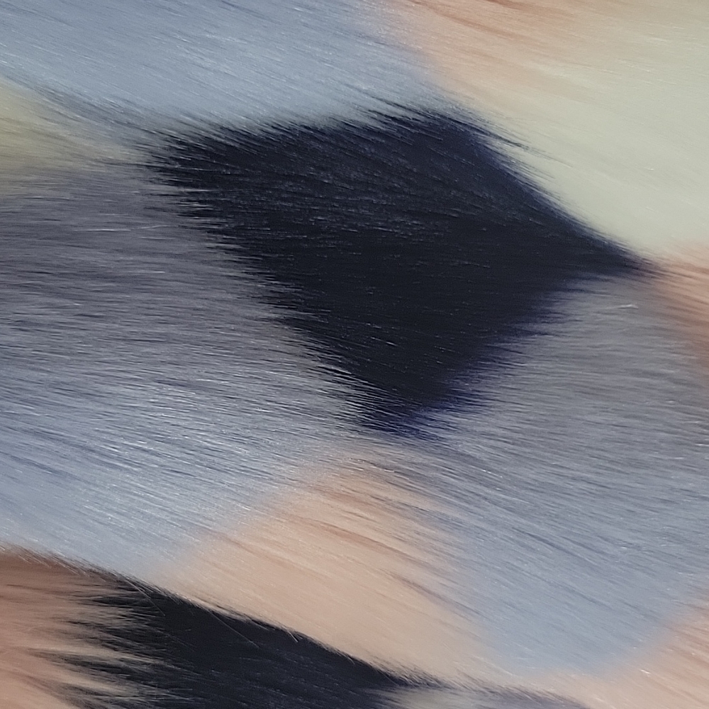 Forever 21 Chevron multicolored fur coat - Picture 4 of 7